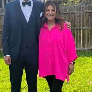 Bright Pink Oversized Shirt JODILF LARGE